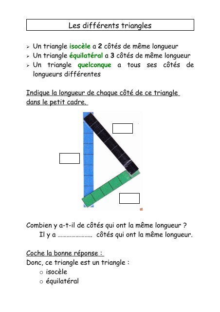 Les diffÃ©rents triangles