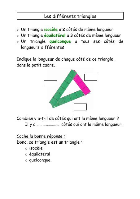 Les diffÃ©rents triangles