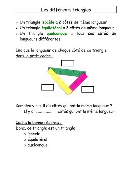 Les diffÃ©rents triangles