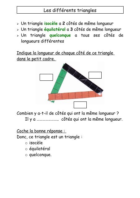 Les diffÃ©rents triangles