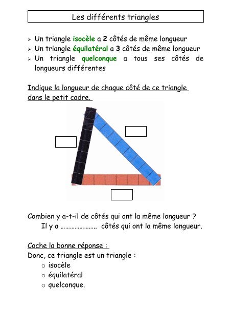 Les diffÃ©rents triangles