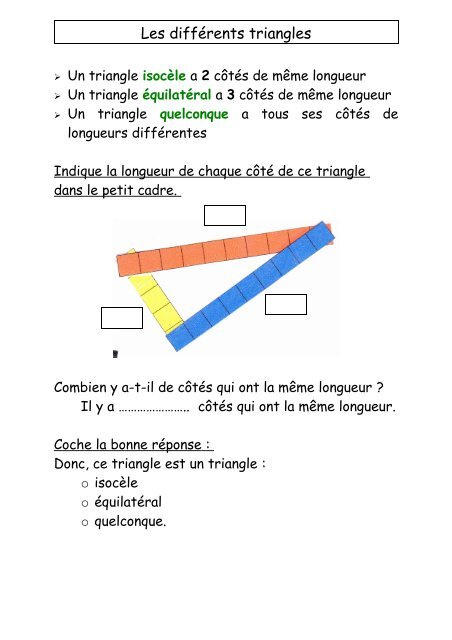 Les diffÃ©rents triangles