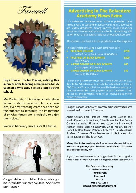 Summer Term 2011 News Magazine.pdf - The Belvedere Academy