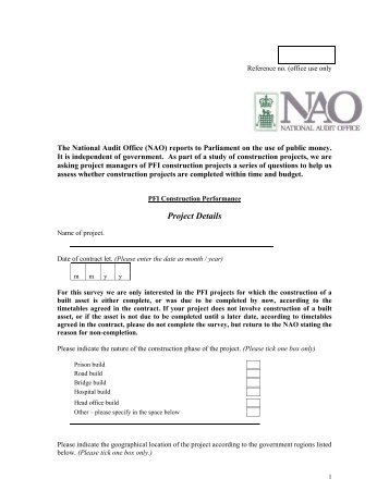 Questionnaire (pdf - 586KB) - National Audit Office