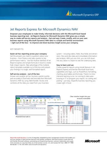 Jet Reports Express for Microsoft Dynamics NAV - Harmonize It