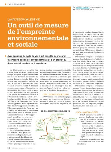 Un outil de mesure de l'empreinte environnementale et sociale