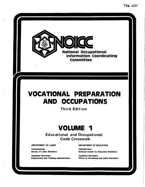 AND OCCUPATIONS VOLUME 1 - NCRTM AND OCCUPATIONS VOLUME 1 - NCRTM