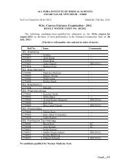 M.Sc. Courses Entrance Examination - 2012 - All India Institute of ...