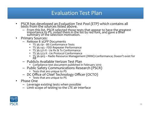 Demo and Evaluation Tests - PSCR