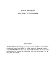 Emergency Response Plan - City of Brockville