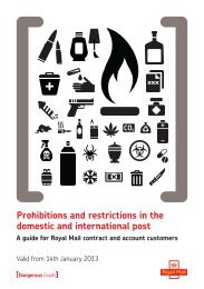 Prohibitions and restrictions in the domestic and ... - Royal Mail