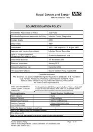 SOURCE ISOLATION POLICY - Royal Devon & Exeter Hospital