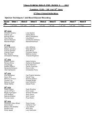 T.Docs CLINICAL SKILLS FOR BLOCK 3 2012 Tuesdays, 10.00 ...