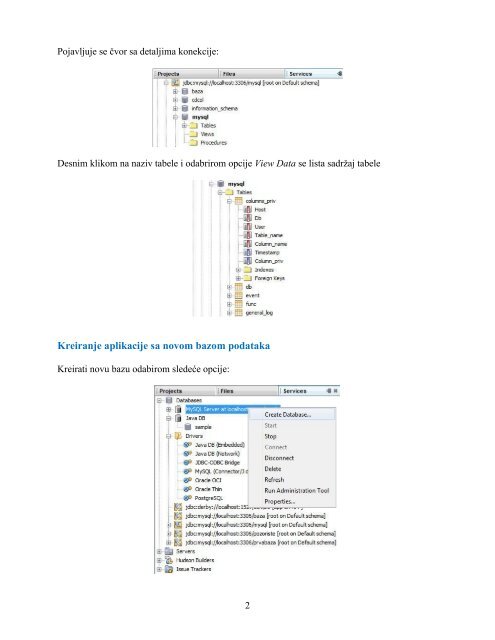 Kreiranje desktop aplikacije sa konekcijom na bazu - Visoka ...