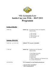 VfL Germania Leer famila-Cup vom 29.06. – 08.07.2012 Programm