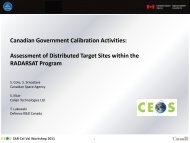 Assessment of Distributed Target Sites within the RADARSAT Program