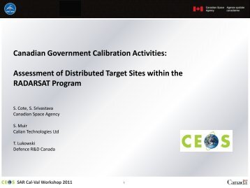 Assessment of Distributed Target Sites within the RADARSAT Program