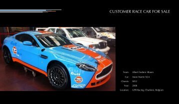 CUSTOMER RACE CAR FOR SALE - Aston Martin