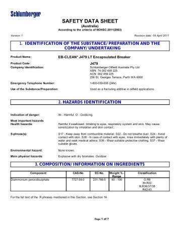 SAFETY DATA SHEET - Santos