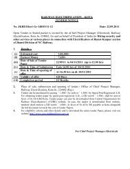 KOTA TENDER NOTICE No. JKRE/Elect - Core.indianrailways.gov.in