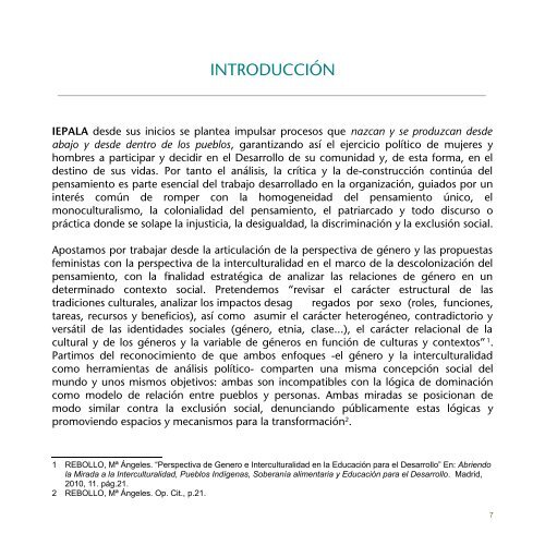 gÃ©nero, interculturalidad y sostenibilidad en la agenda de ... - IEPALA