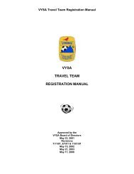 VYSA TRAVEL TEAM REGISTRATION MANUAL - DC Stoddert Soccer