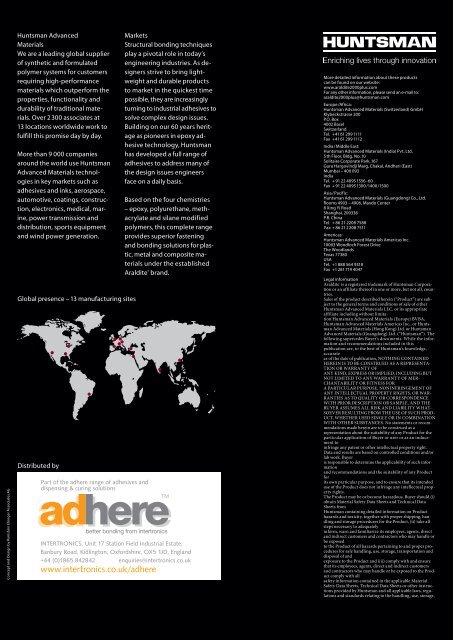 Araldite 2000+ Adhesive Selector Guide - Intertronics