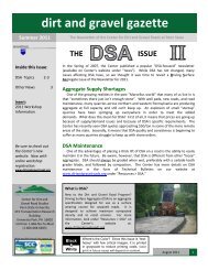 DSA Issue II of CDGRS newsletter - Center for Dirt and Gravel Road ...