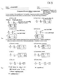 Compound Events WITHOUT Replacement - Worksheet - CE3