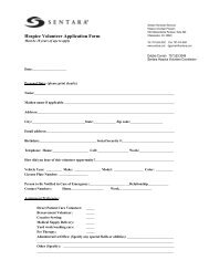 Hospice Volunteer Application Form - Sentara.com