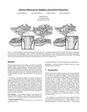 Volume Warping for Adaptive Isosurface Extraction - ResearchGate