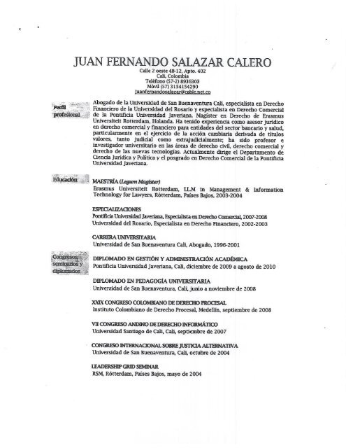 JUAN FERNANDO SALAZAR CALERO