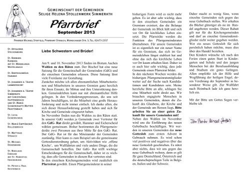 Pfarrbrief September 2013 - Strauch - Eifel