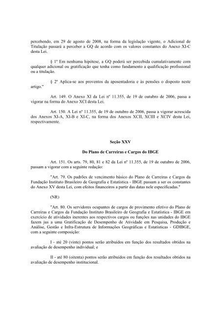 LEI 11.907 - REestruturação de Carreiras