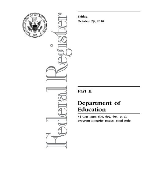 Office of Postsecondary Education - U.S. Department of Education
