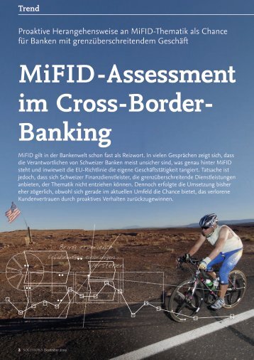 MiFID-Assessment im Cross-Border- Banking - solutionproviders