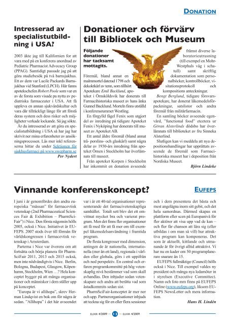 Elixir 09/4, Pharm. Sci. Phair. 2009 - Apotekarsocieteten