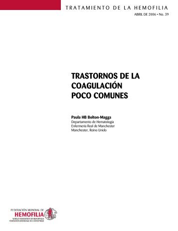 Trastornos de la coagulación poco comunes - World Federation of ...