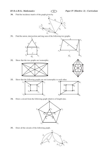 III BA, B.Sc. Mathematics Paper IV (Elective-2) - Acharya Nagarjuna ...