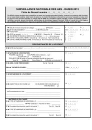 Fiche de recueil AES 2013 - CClin Sud-Est