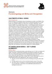 Forskningsdag om Birka och HovgÃ¥rden - SHMM