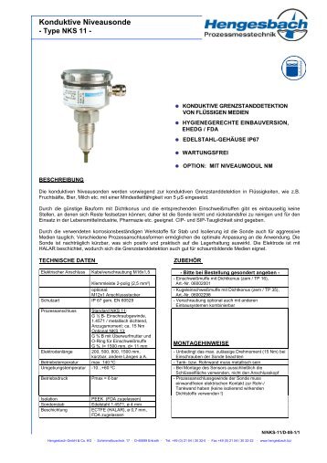 Konduktive Niveausonde - Hengesbach GmbH & Co. KG