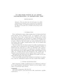 ON THE FIXED POINTS OF AN AFFINE TRANSFORMATION: AN ...