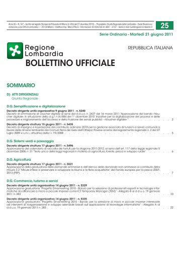bollettino ufficiale - Agenda Digitale Lombarda - Regione Lombardia