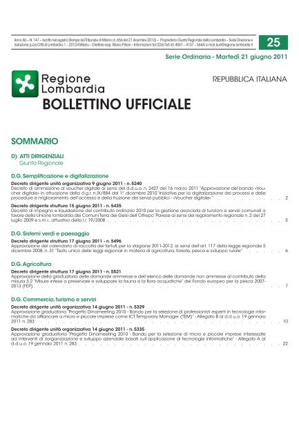 bollettino ufficiale - Agenda Digitale Lombarda - Regione Lombardia