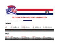 MISSOURI STATE POWERLIFTING RECORDS - Raw Powerlifting