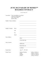 june 2012 parade of homes™ builder contract - Tyler Area Builders ...