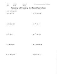 Factoring with Leading Coefficient Worksheet