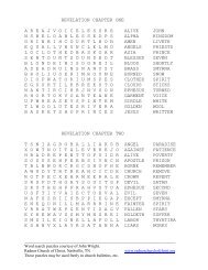 Revelation Word Search Puzzles - Woodbine Church of Christ