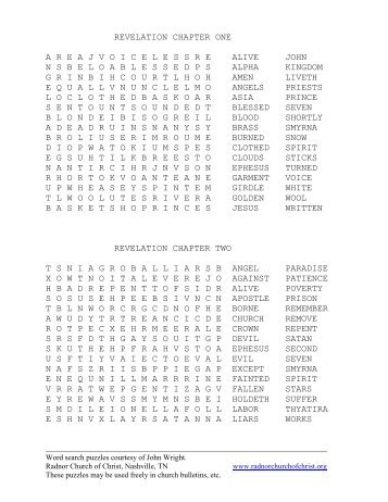 Revelation Word Search Puzzles - Woodbine Church of Christ